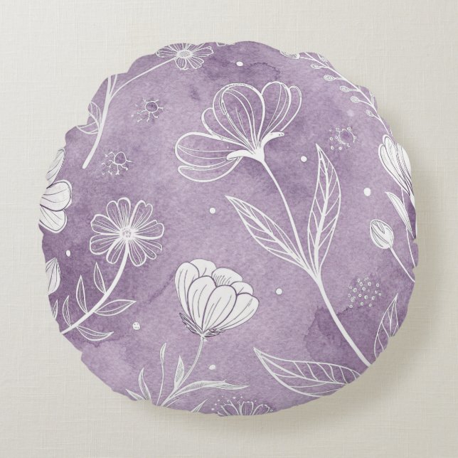 Almofada Redonda Dreamy Floral Round Accent Pillow (Frente)