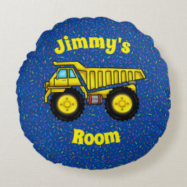 Almofada Redonda Dump Truck Round Throw Pillow