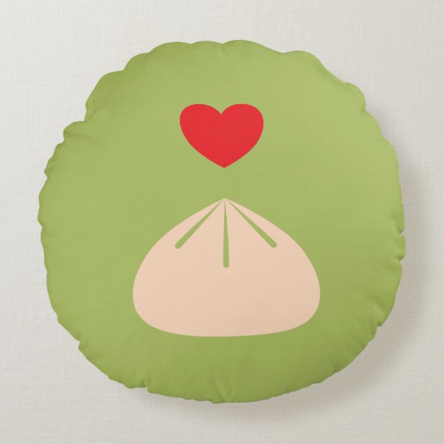 Almofada Redonda Dumpling Love Matcha Round Travesseiro (Frente)
