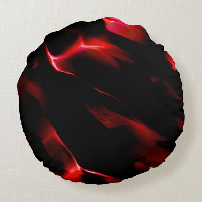 Almofada Redonda Dunas vermelhas sob escuridão noturna (Verso)