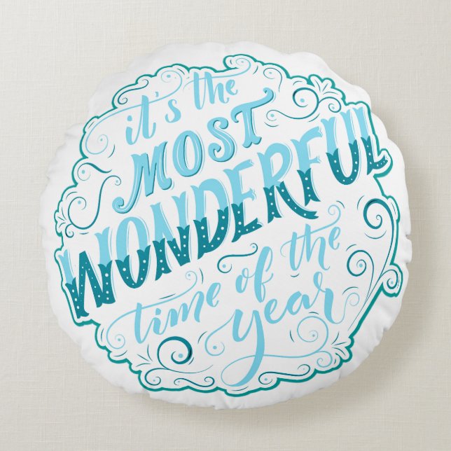 Almofada Redonda É a época mais maravilhosa do ano (Frente)