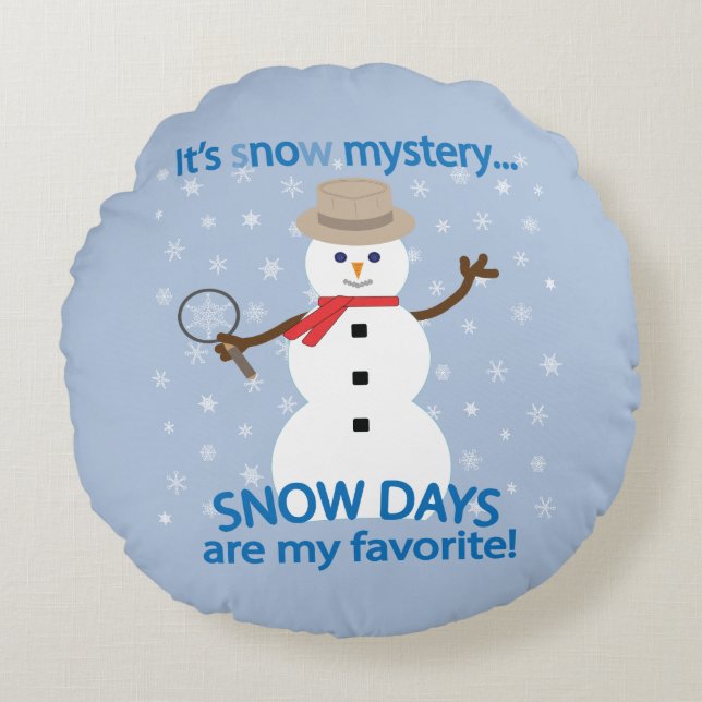 Almofada Redonda É o detetive misterioso Snowman. (Frente)