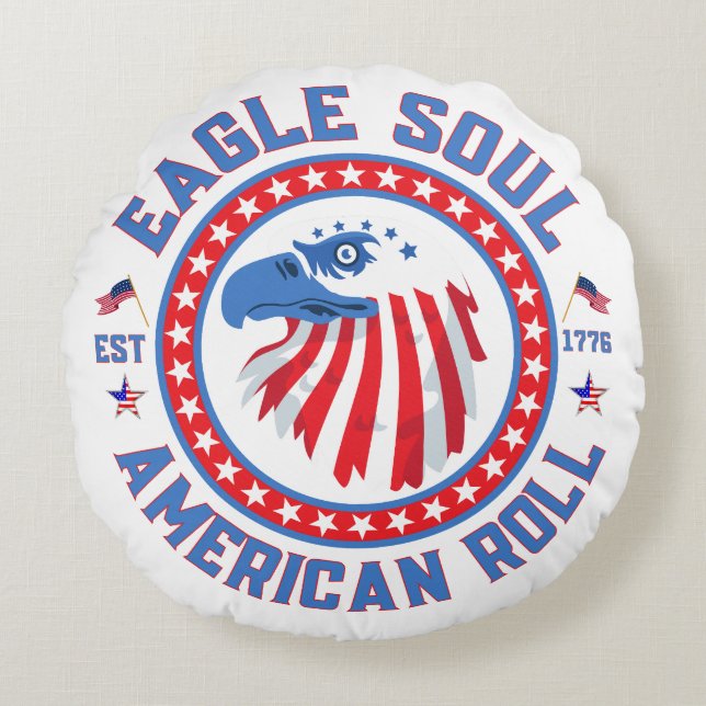 Almofada Redonda Eagle Soul, American Roll (Frente)