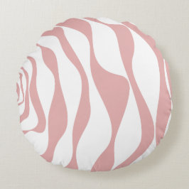 Almofada Redonda Ebb e Fluxo 4 - Rosa e Branco