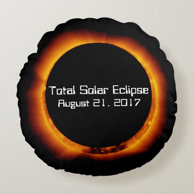 Almofada Redonda Eclipse Solar Total 2017 (Frente)