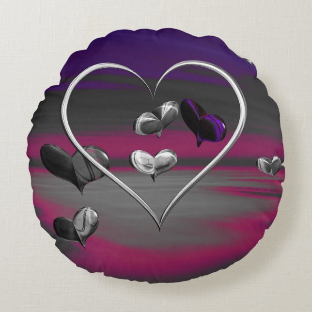 Almofada Redonda Ecos de um Romance Metálico (Frente)