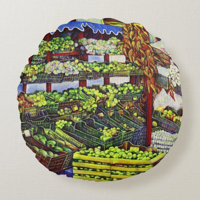 Almofada Redonda Eddie's Market, Hungria (Frente)