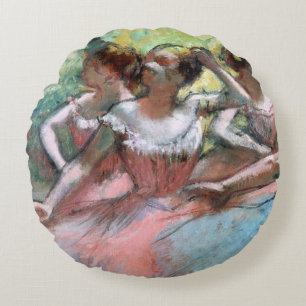 Almofada Redonda Edgar Degas quatro bailarinas no palco