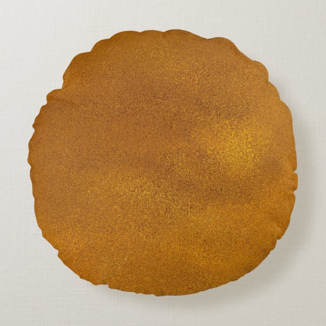 Almofada Redonda Efeito Dourado (Frente)