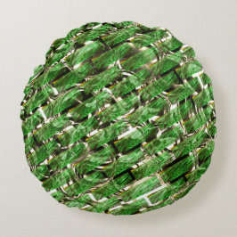 Almofada Redonda Efeito verde claro na parede e bolhas esbranquiçad