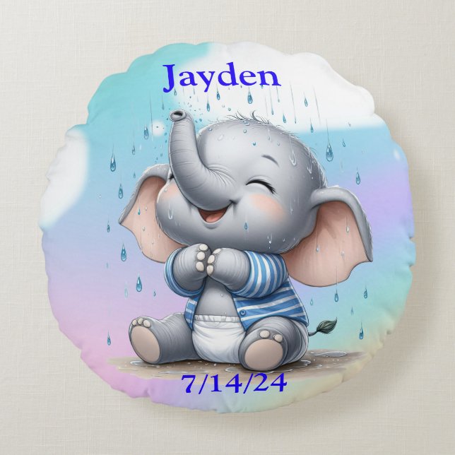 Almofada Redonda Elefante (Frente)