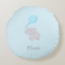 Almofada Redonda Elefante Bonito com Balão