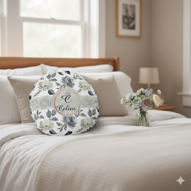 Almofada Redonda Elegância Floral: Um Padrão Incrível De Aquarela (Floral Watercolor Elegance Round Pillow)