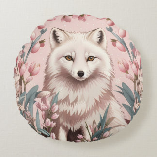 Almofada Redonda Elegant Arctic Fox Pink Floral