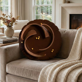 Almofada Redonda Elegant Gourmet Dark Chocolate Truffle Decadent