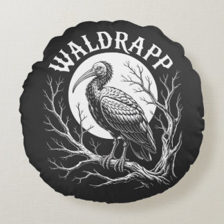 Almofada Redonda Elegant Ibis – Monochrome Wildlife - endangered