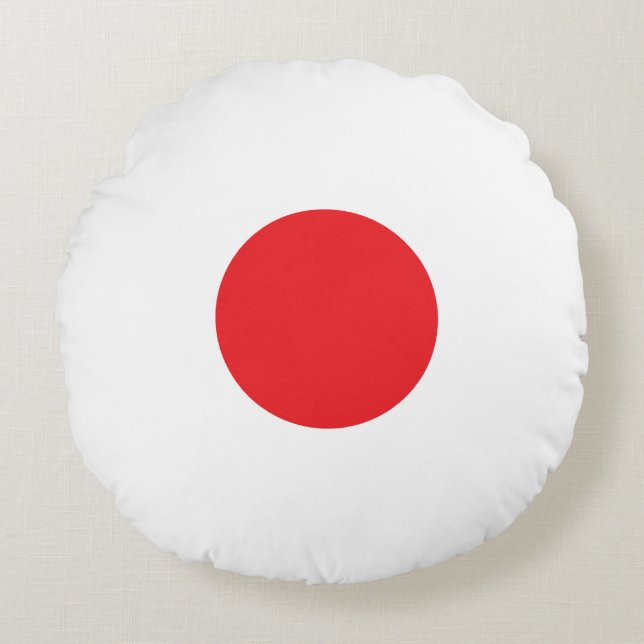 Almofada Redonda Elegant Japan Flag Inspired Minimal (Frente)