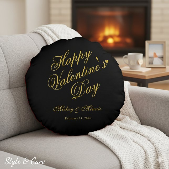 Almofada Redonda Elegant Minimalist Valentine’s Day Love (Elegant Minimalist Valentine’s Day Love Round Pillow)
