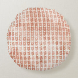 Almofada Redonda Elegant, Rose Gold Checkered Pattern