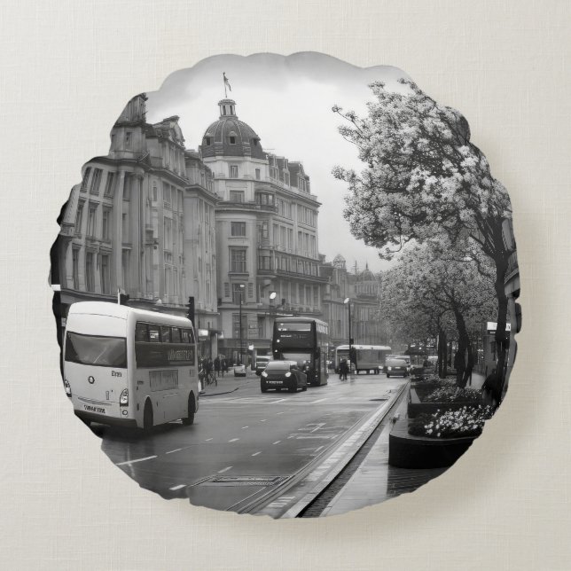 Almofada Redonda Elegant Street View (Frente)