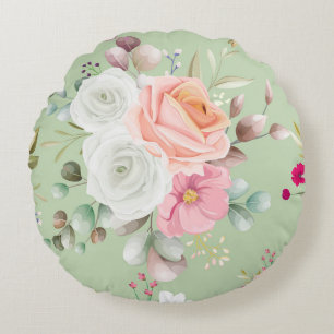 Almofada Redonda Elegante floral chic
