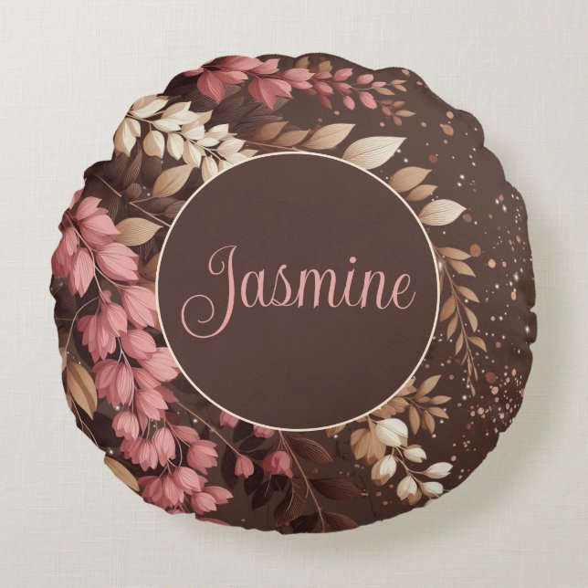 Almofada Redonda Elegante Laburnum Cascade (Frente)