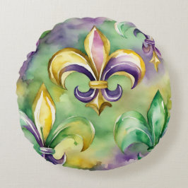Almofada Redonda Elegante Mardi Gras Pastel
