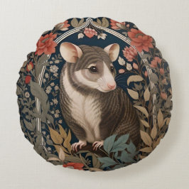 Almofada Redonda Elegante Possum William Morris Inspirou Floral