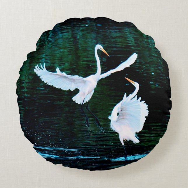 Almofada Redonda Elegantes Em Dança (Frente)