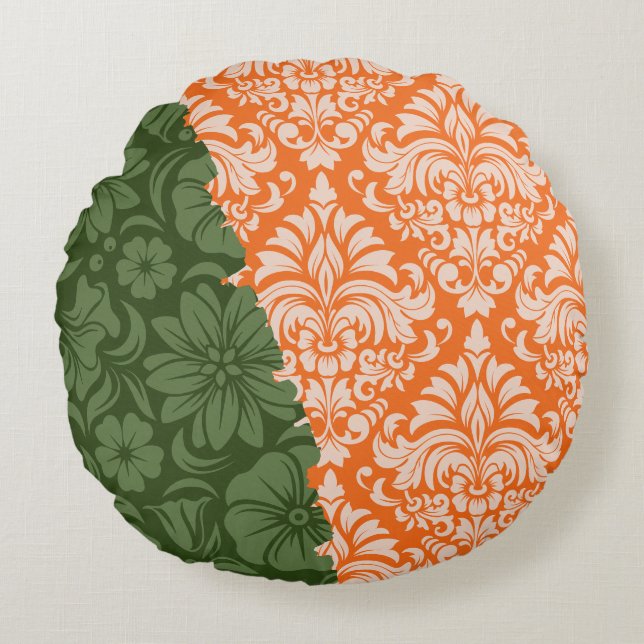 Almofada Redonda Elementos Ornamentais de luxo (Frente)