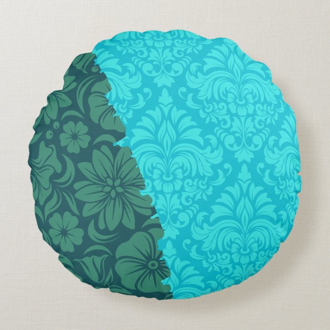 Almofada Redonda Elementos Ornamentais de luxo (Frente)