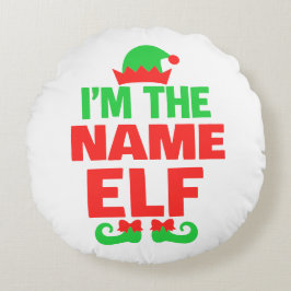 Almofada Redonda Elfo de Natal Personalizado