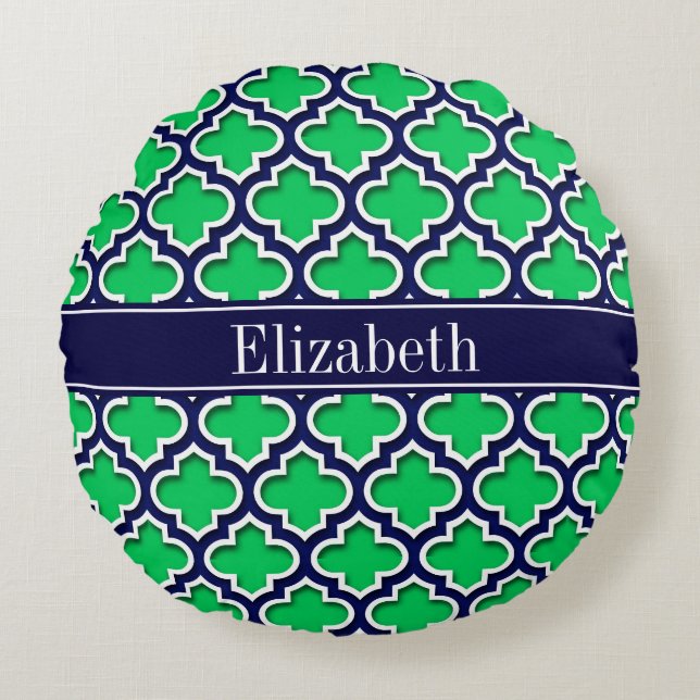 Almofada Redonda Emerald Marinho marroquino #5DS Nome do Marinho Mo (Frente)