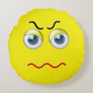 Almofada Redonda Emoji irritado louco