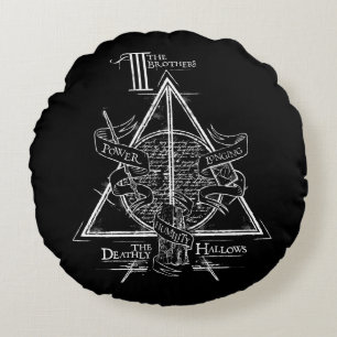 Almofada Redonda Encantamento de Harry Potter Gráfico das RELÍQUI