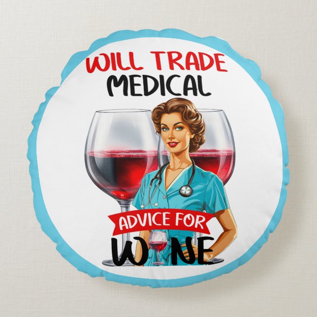 Almofada Redonda Enfermeira Nostálgica Cuta Pinup Comercializará Co (Frente)