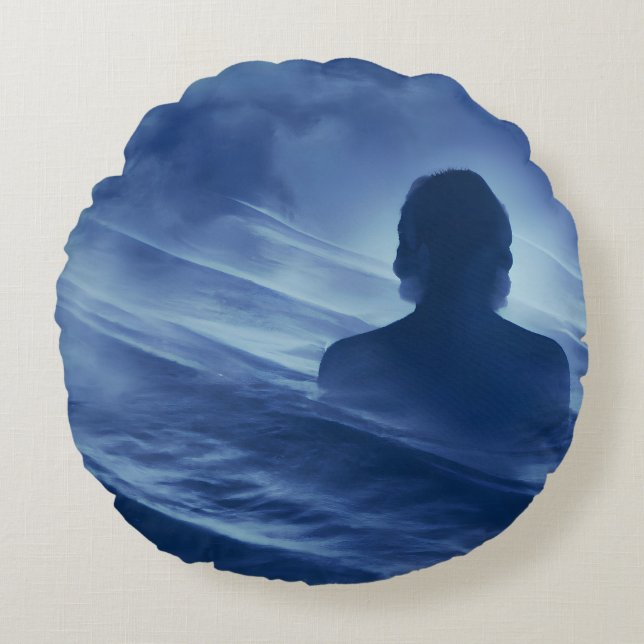 Almofada Redonda Enfrente-o sozinho (Frente)