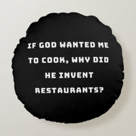 Almofada Redonda Engraçada Esposa, Odeio Cozinhar Engraçado.