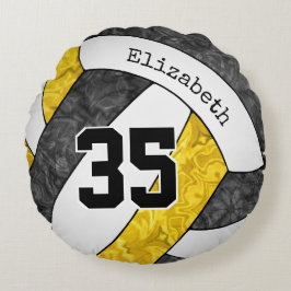Almofada Redonda equipe de esporte de ouro negro colabora voleibol