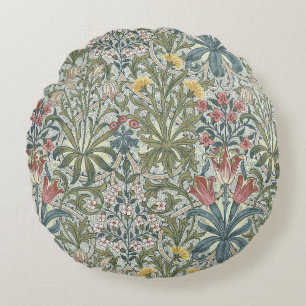 Almofada Redonda Ervas Daninhas da Floresta de William Morris