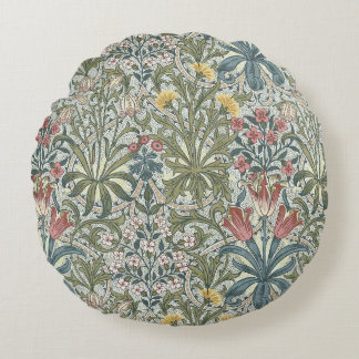 Almofada Redonda Ervas Daninhas da Floresta de William Morris