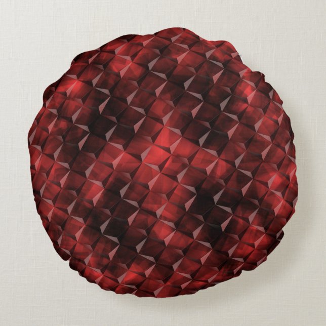 Almofada Redonda Escadas 3D esticadas com brilho quadrado com manch (Verso)