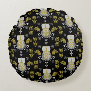 Almofada Redonda Escandinávia Viking Norsêmen Home Decor
