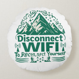 Almofada Redonda Escapar da reconexão digital com a natureza