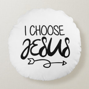Almofada Redonda Escolha Jesus Art Gospel Gráficos Cristão Art Quo