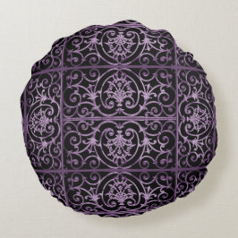 Almofada Redonda Escroto roxo e preto