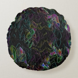 Almofada Redonda Escuro colorido embaçado na escuridão