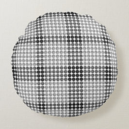 Almofada Redonda Esferas ou buracos negros a cinzas, quadrados alin
