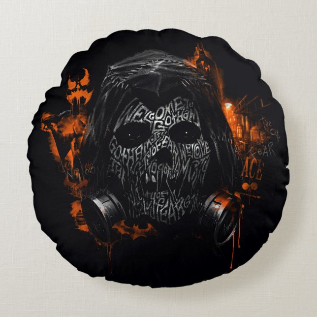 Almofada Redonda Espantalho - Bem-Vindo À Cidade De Gotham (Frente)