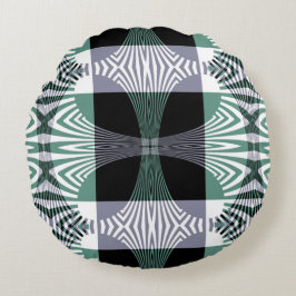 Almofada Redonda Espelhamento infinito de Mandala Opal Quatro-Petal